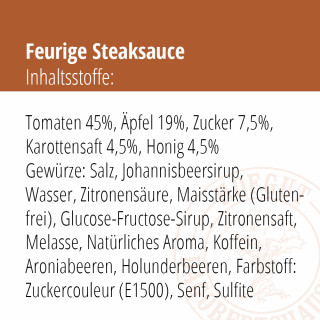 Feurige Steak-Sauce Inhaltangaben