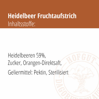 Feldfrisch Fruchtaufstrich Heidelbeere Inhaltsangaben